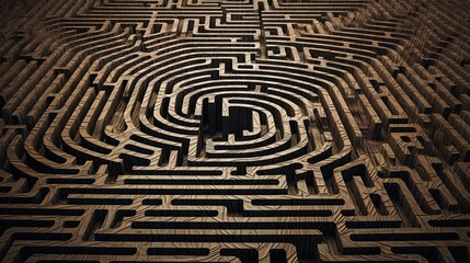 Picture Illustrates Abstract Lines and Forms Shaping a Labyrinth, Emblematic of Life's Journey