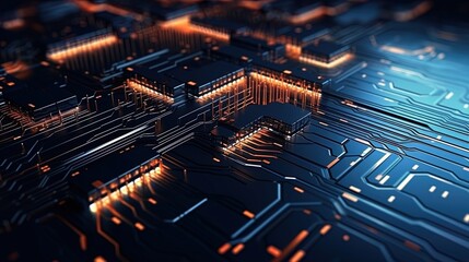 Abstract Digital Elements Form a Background That Implies a Virtual, Technological Landscape