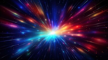 Naklejka premium Abstract Stars, Lines, and Colors in Background Form a Cosmic Symphony, Filling Space with Harmon