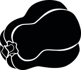 Pumpkin silhouette vegetable food - vector silhouette for logo or pictogram. Pumpkin autumn fruit for stencil, sign or icon