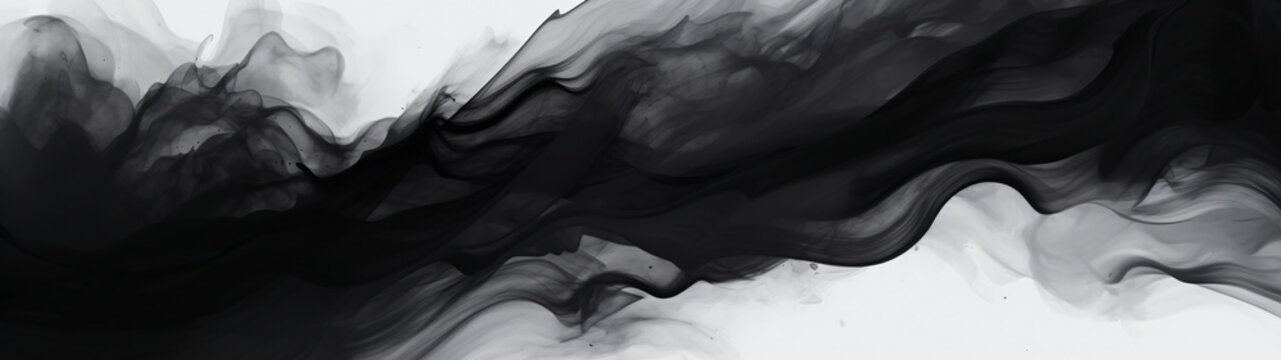 Super Ultrawide Ink Brush Strokes Texture Abstract Background Wallpaper