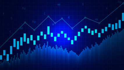 Forex trading graph or stock market for financial investment and economic trends business idea concept background.