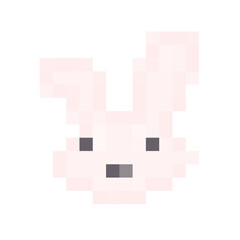 pixel art cute pink rabbit illustration