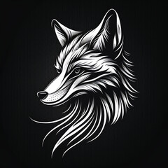 Tailored Fox Symbol: Refined Line Art Vector Logo