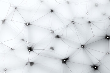 Geometric network pattern with black connectors on white