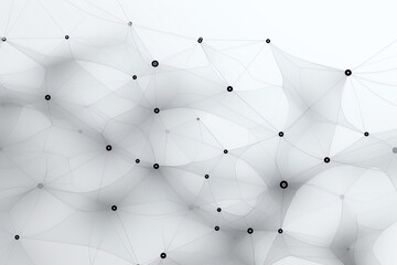 White 3D mesh with black nodes on a light background
