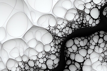 Close-up of bubble patterns in black and white - obrazy, fototapety, plakaty