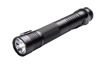 black flashlight isolated on white background