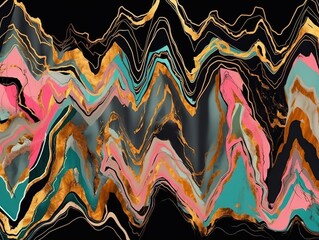 Fototapeta premium Abstract art deco background, minimalist geometric pattern, modern mosaic inlay, texture of bright colored marble agate and gold, artificial stone design, marble tile, minimal. Generative AI, AI