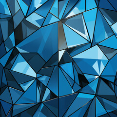 abstract blue background frame of geometric shapes_
