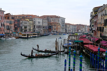 Fototapeta na wymiar A view of the smallest street in Venice. November 14th, 2023, Venice, France.
