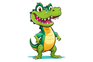 Fototapeta premium A Cartoonish Crocodile in a Playful Pose (PNG 10800x7200)