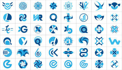 Vector abstract company logo design mega collection or  set of  icon