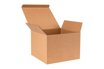 Parcel box or cardboard box isolated on white background.