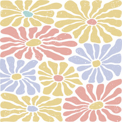 floral pattern seamless. Hippie vector illustration for textile industry. 