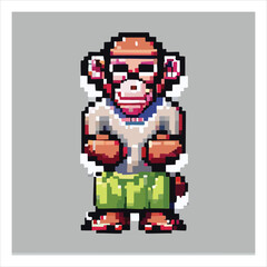 Fototapeta premium Pixel Art of Money, NFT Style Monkey illustration