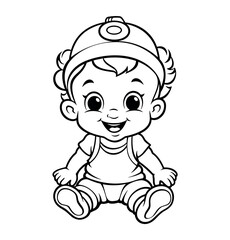 Baby cartoon coloring page - coloring book