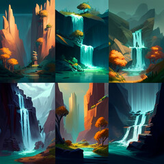 Sculpted by Nature: Artistic Concepts for Waterfall Zones