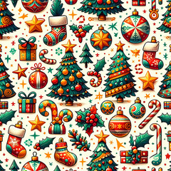 Photo of seamless christmas pattern