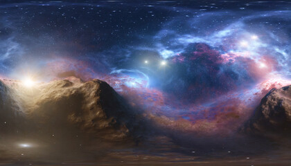 stunning hdri 360d space background nebula and stars equirectangular projection environment map