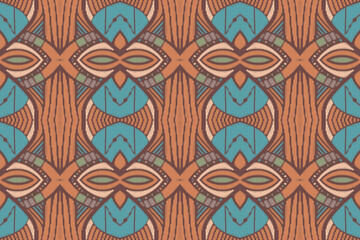 Ethnic abstract Pattern Seamless ikat pattern in tribal, folk embroidery, and Asia style. Aztec geometric art ornament print. Design for carpet, wallpaper, clothing, wrapping, fabric, cover.