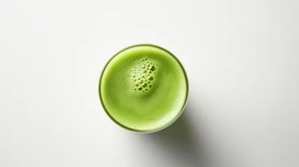 Fotobehang matcha green tea on a light background © Natalia Klenova