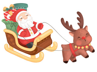 santa claus and reindeer