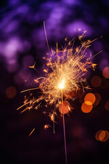 Sparkler on dark background.