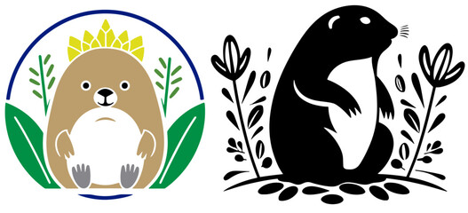 Vector drawing of baby beaver