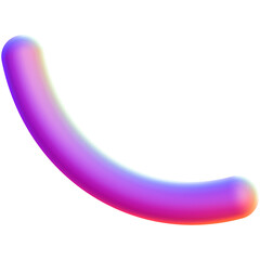 Holographic 3D shape isolated on a transparent background. Trendy abstract geometric design element in purple and pink colors.