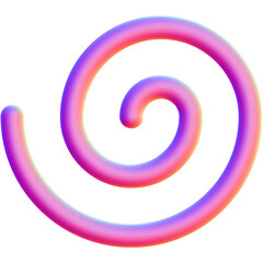 Holographic 3D shape isolated on a transparent background. Trendy abstract geometric design element in purple and pink colors.