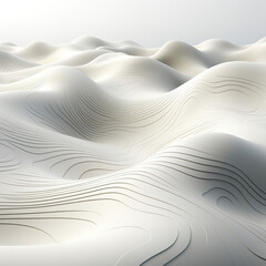 Black and White Abstract Waves: A Minimalist 3D Design