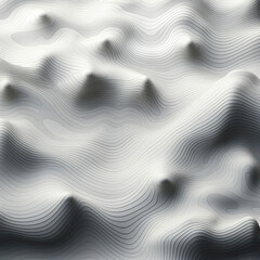 Black and White Abstract Waves: A Minimalist 3D Design