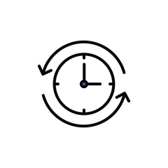 Clock icon design with white background stock illustration