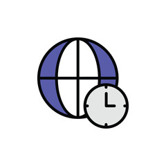 Globe icon design with white background stock illustration