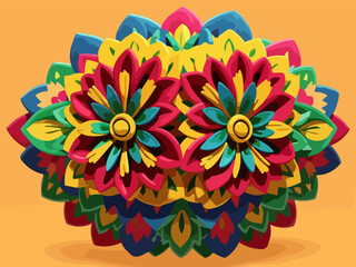 "Colorful burst of abstract flowers in a vector illustration masterpiece."