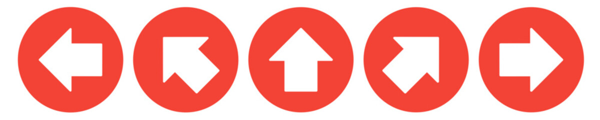 transparent arrow icon for enter and exit way with red colors