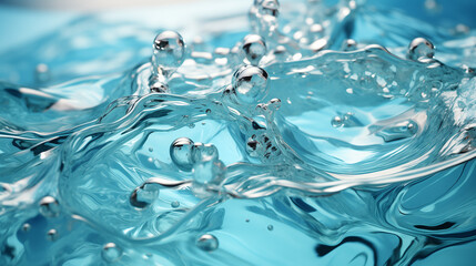 Splashes of clear blue water