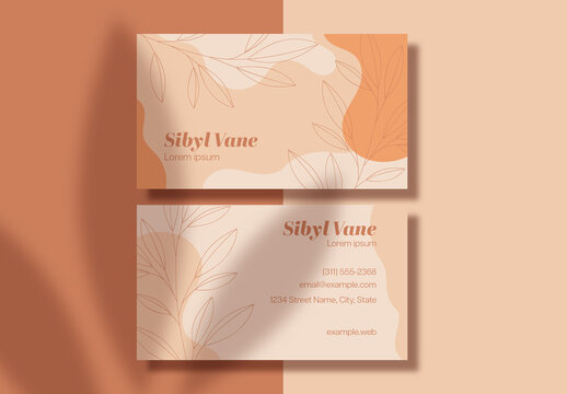 Elegant Minimalist Botanical Business Card Template