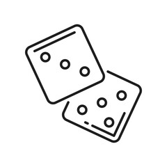 Dice isolated object of vector gambling design, casino, craps and poker. White cubes for tabletop or board games