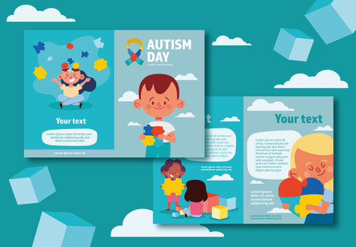 Autism Awareness Poster Layouts Stock Template