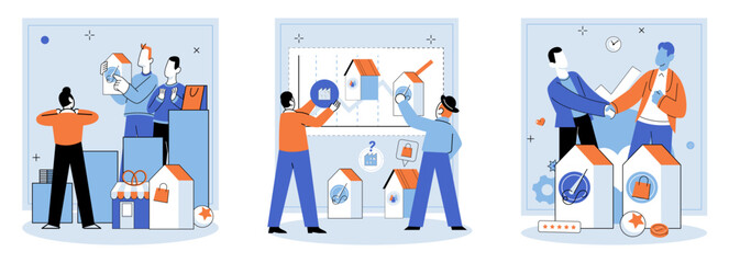 Business Association. Vector illustration. The business association concept emphasizes significance collaboration and shared goals Successful businesses instill trust among their customers