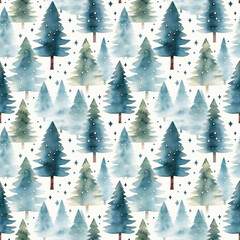 Fototapeta premium New Year seamless watercolor wallpaper