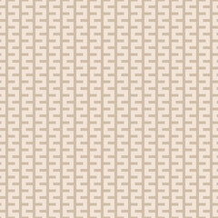 Seamless beige geometric pattern: minimalist abstract zigzag, snake lines and stripes. Simple repeat vector texture. Subtle minimal ornamental background. Repeated design for decor, wallpaper, fabric
