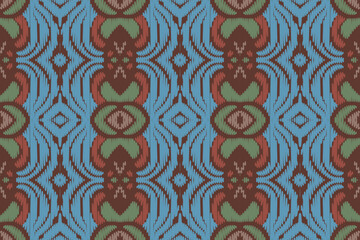 Ikat Pattern Drawing or Modern Native Thai Ikat Pattern. Geometric Ethnic Background for Pattern Seamless Design or Wallpaper.