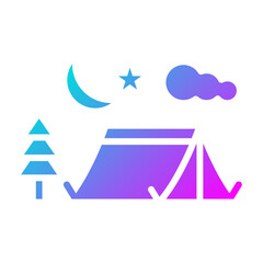 Fototapeta na wymiar Tent Night Icon