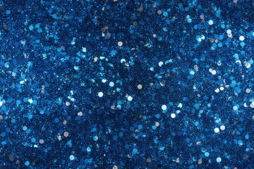 Blue glitter seamless pattern, abstract background with defocused lights.