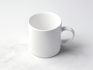 Obraz premium A white coffee cup sitting on top of a marble counter