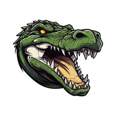Alligator head cartoon mascot logo design vector template - obrazy, fototapety, plakaty
