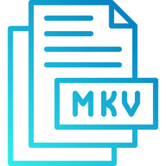 Mkv vector line icon .svg